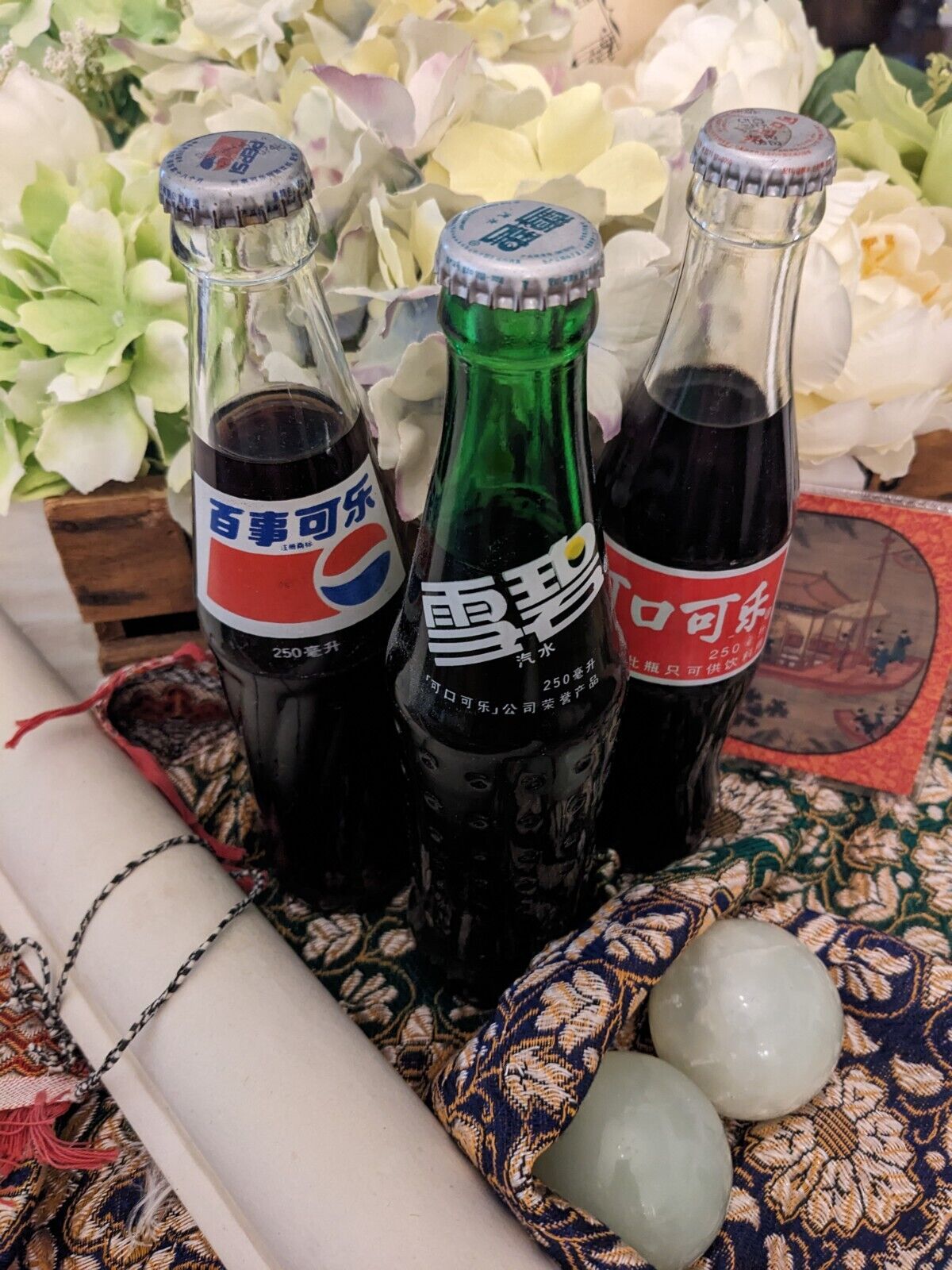 New Chinese Coca-Cola, Pepsi, and Sprite Bottle 1998 from Beijing, China