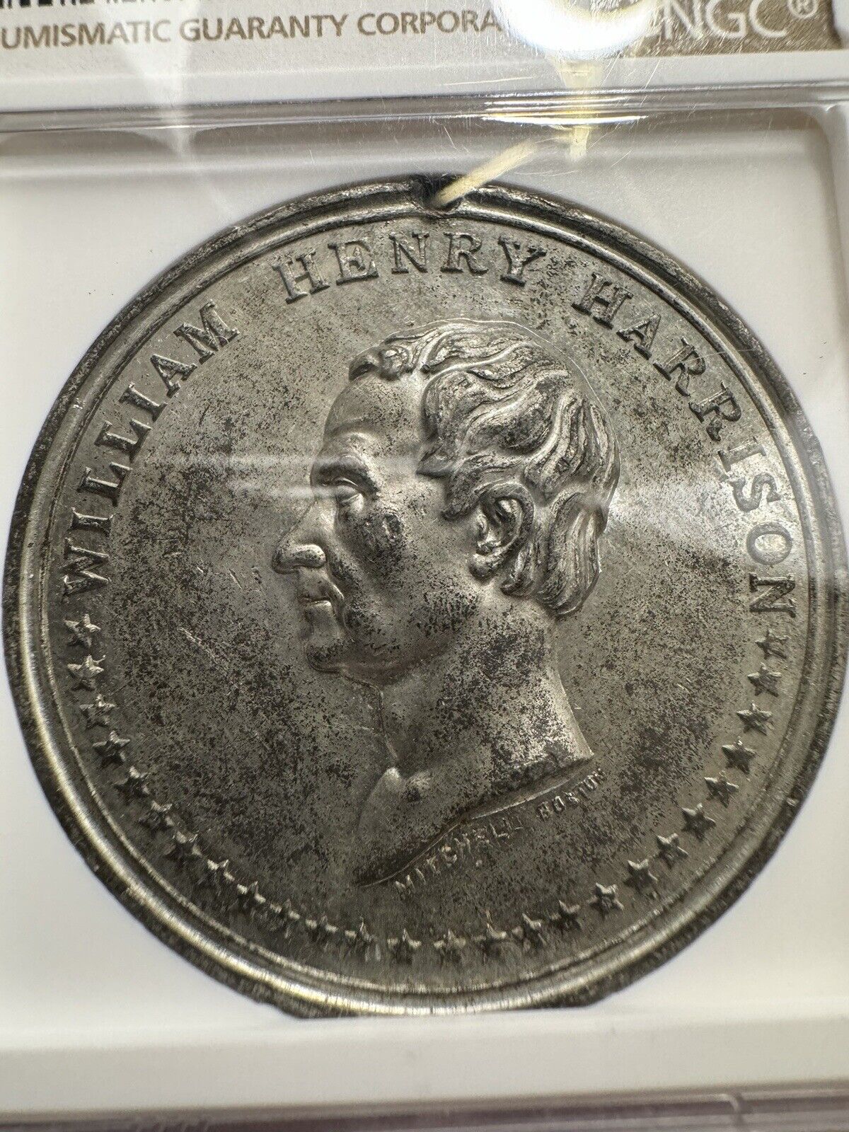 William Henry Harrison 1840-4 Campaign Token Medal NGC MS-61