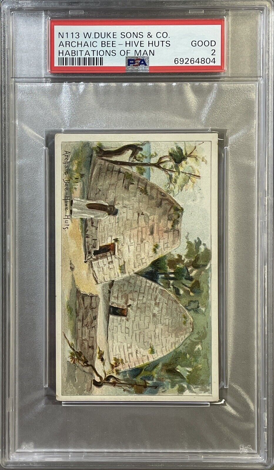 1890 N113 W. Duke & Sons Habitations Of Man ARCHAIC BEE - HIVE HUTS PSA 2 GOOD