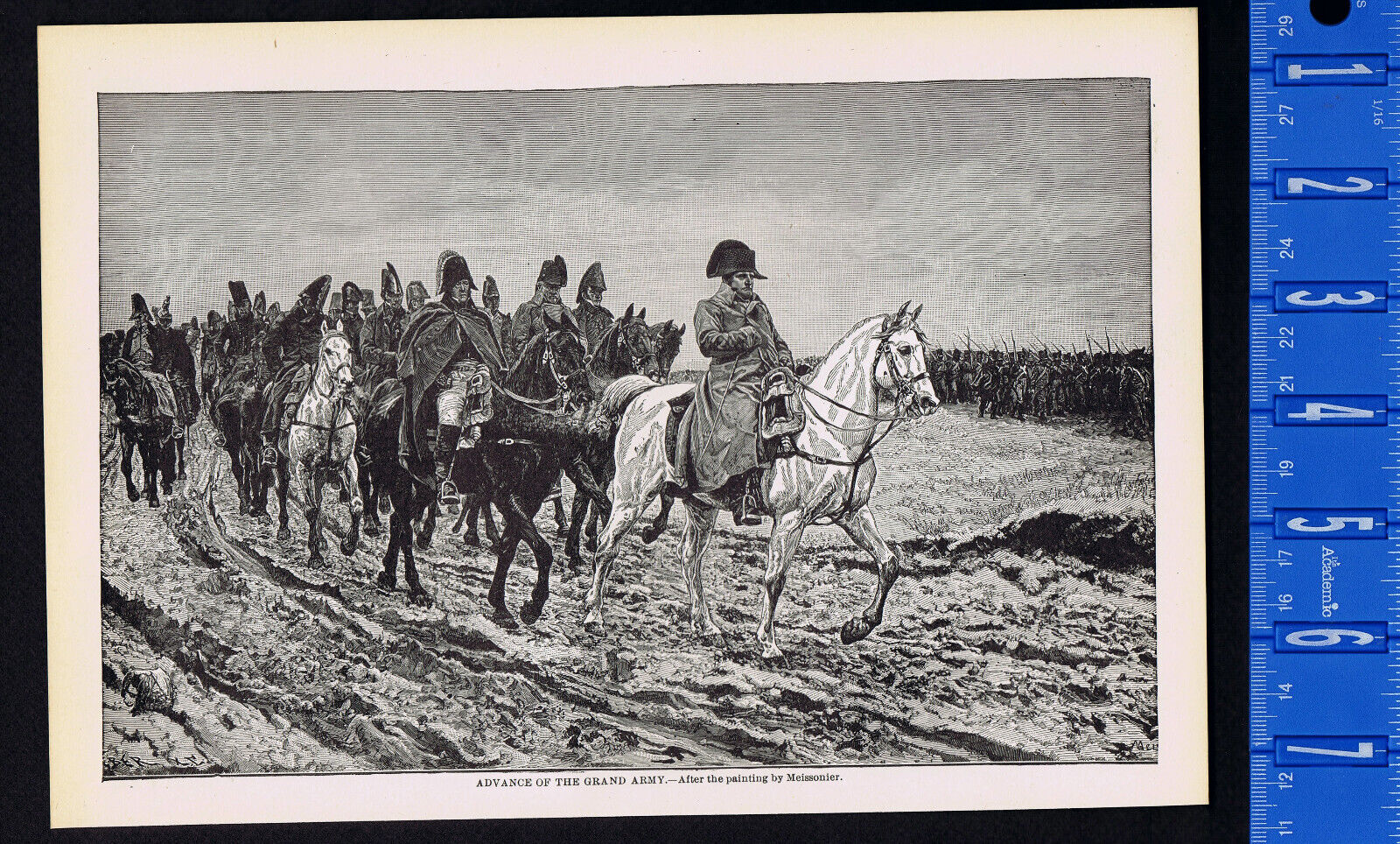 Napoleon Leads Retreat of the Grand Army from Russia - 1901 Historical Print