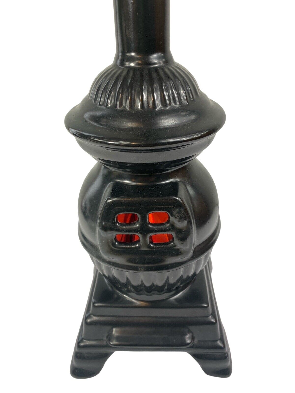 Pot Belly Stove Table Lamp Vintage Ceramic Black Light 15\