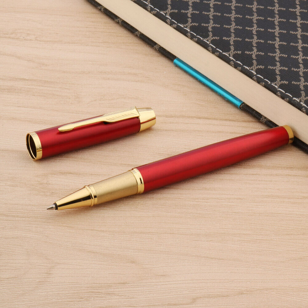 3pc classic Frosted Red Gift Rollerball Pen Office Student Golden Ink Pens new