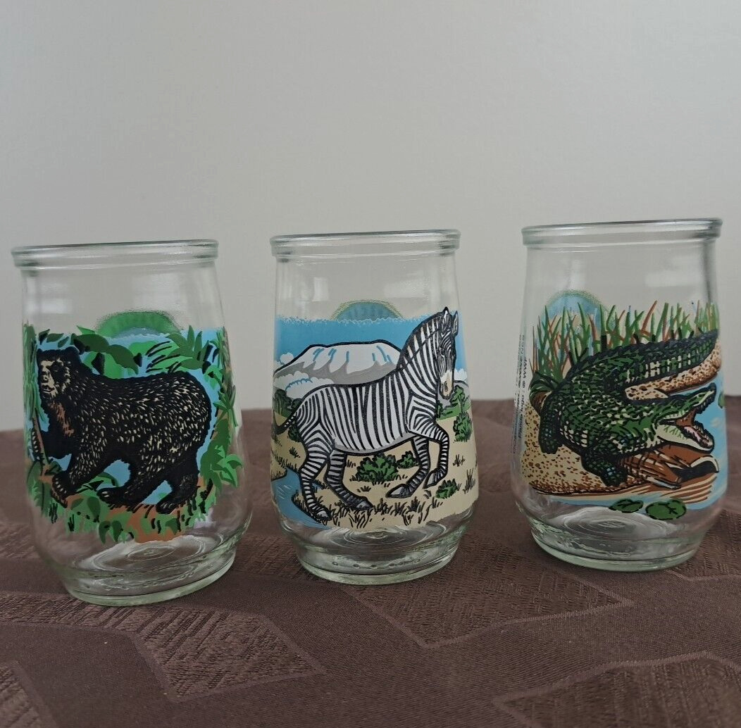 Vintage Welch's World Wildlife Fund Endangered Species Jelly Jar Juice Glasses