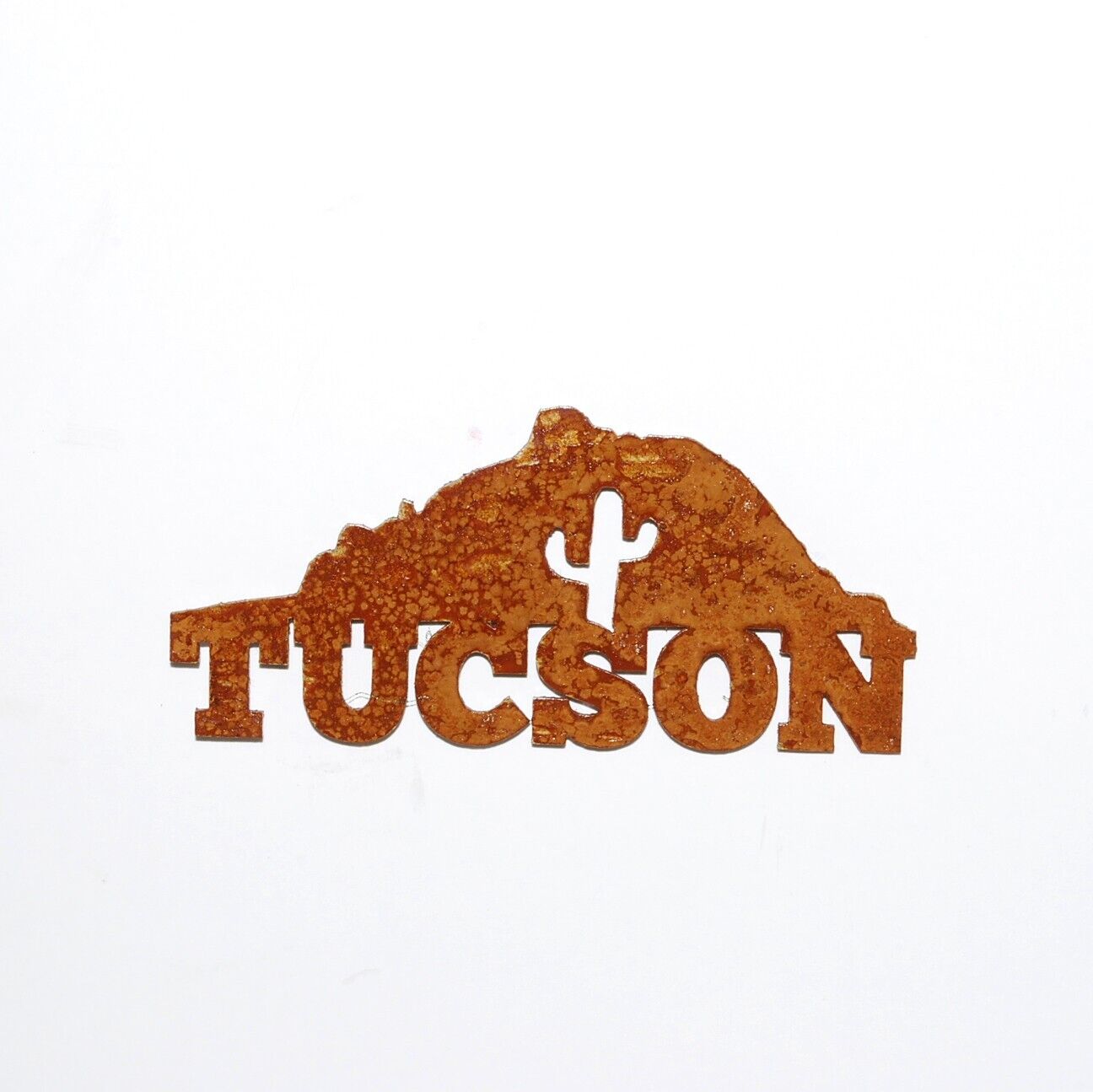 Tucson City Classic Souvenir Refrigerator Magnet in Rusted Patina Finish