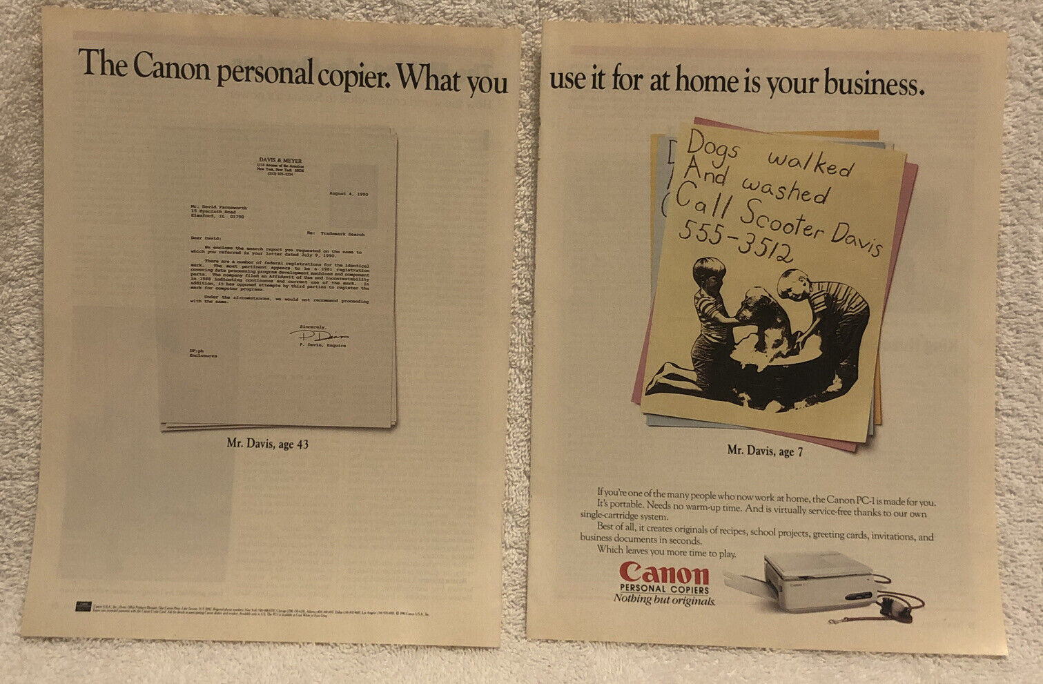 Vintage 1990 Cannon Personal Copiers Original Print Ad - Your Business