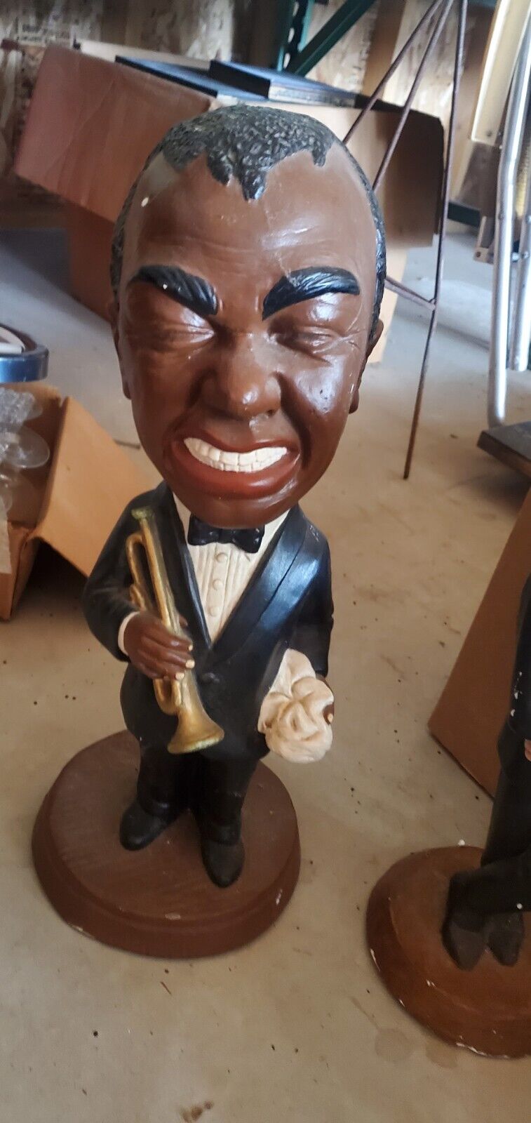 Louis Armstrong ESCO Chalkware Statues 18 In RARE Jazz Mcm Era Old Vtg Antique 