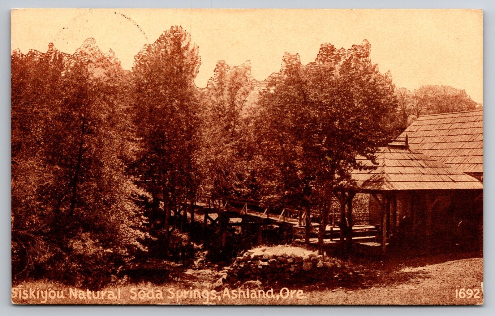 Siskiyou Natural Soda Springs Ashland Oregon OR 1912 Postcard