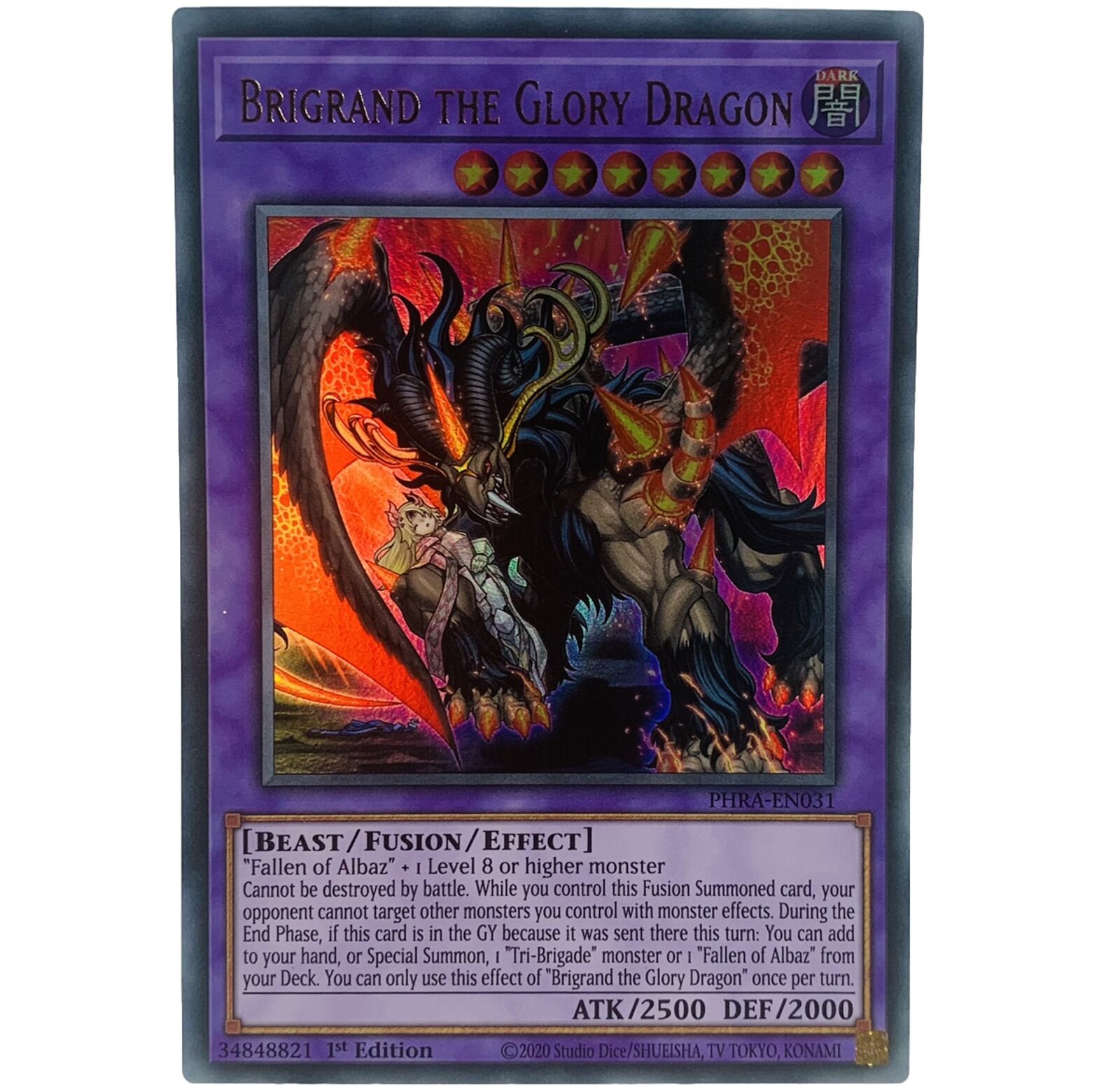 YUGIOH Brigrand The Glory Dragon PHRA-EN031 Ultra Rare Card 1st Edition NM-MINT