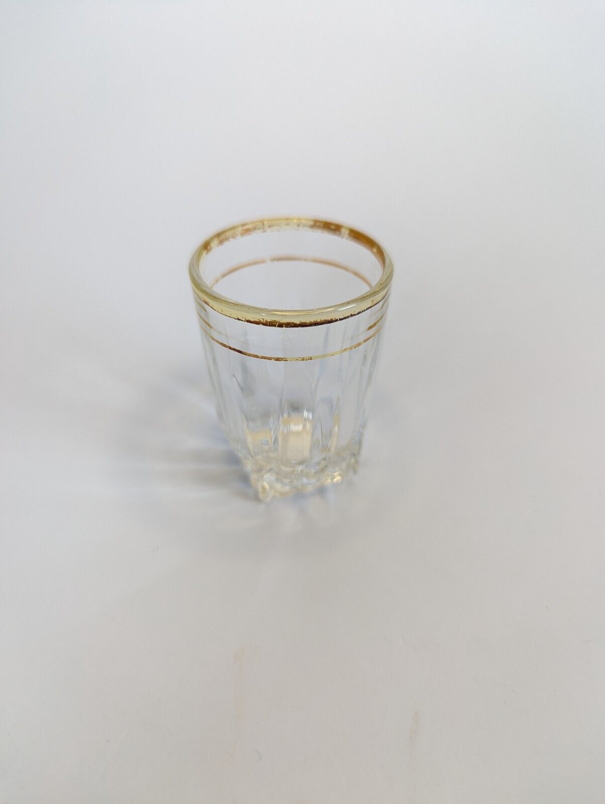 Vintage 1940's Gold Rim Shot Glass Mid Century Modern Retro Barware 