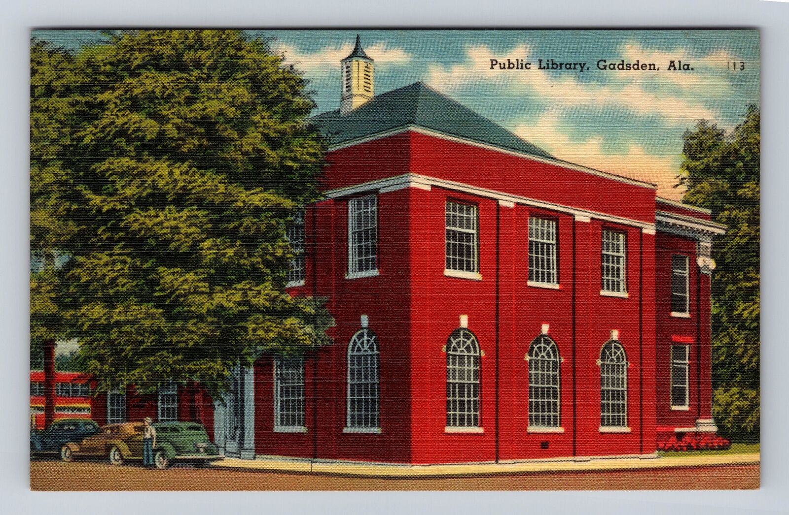 Gadsden AL-Alabama, Public Library, Antique, Vintage Souvenir Postcard