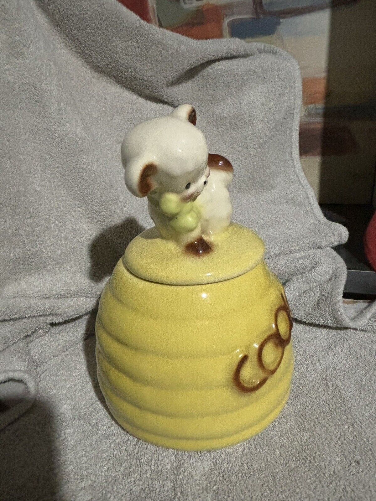 Vintage AMERICAN POTTERY Co. (BISQUE) LITTLE LAMB Cookie Jar  VryGd+-Exc