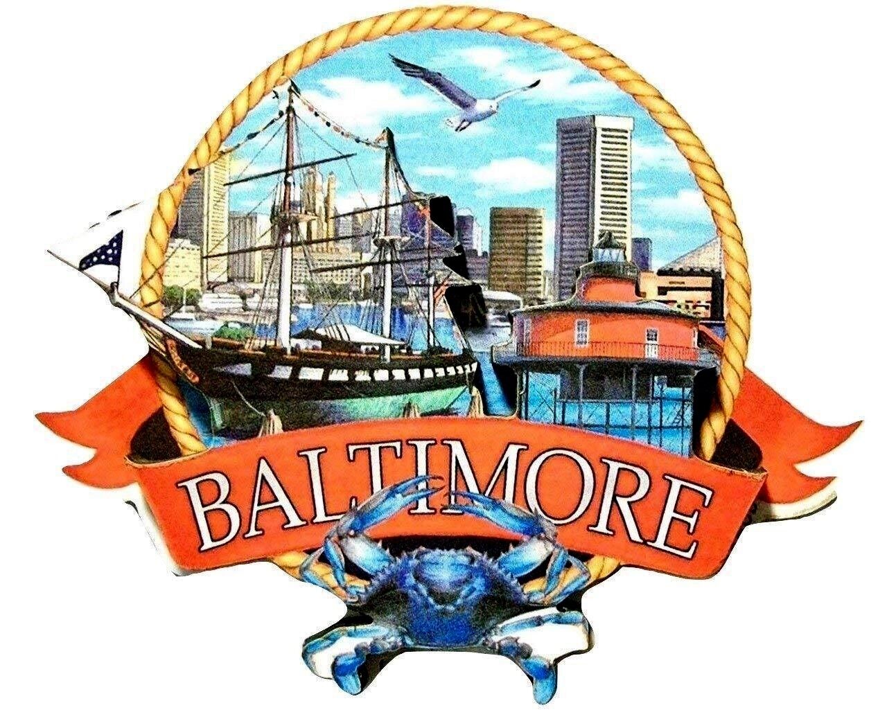 Baltimore Maryland Montage Artwood Fridge Magnet