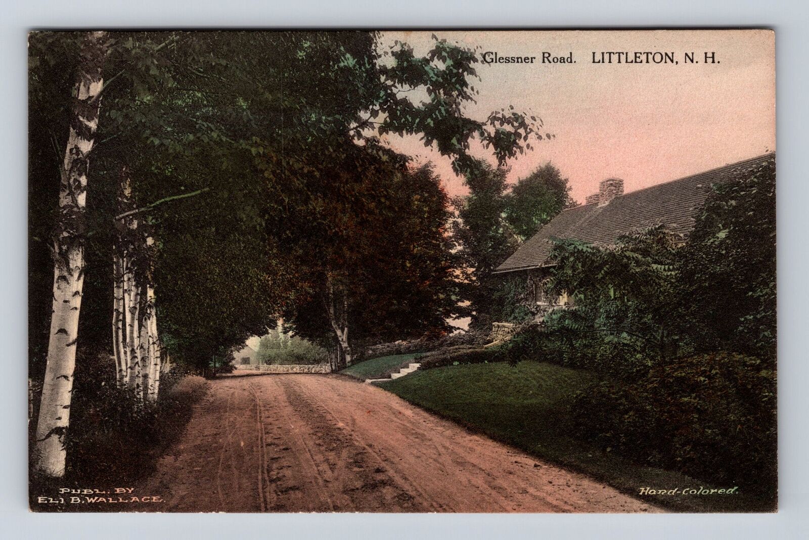 Littleton NH-New Hampshire, Glessner Road, Antique, Vintage Souvenir Postcard