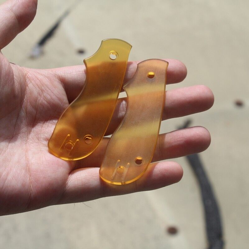One Pair of Transparent Amber PEI Handle Scales for Spyderco C154