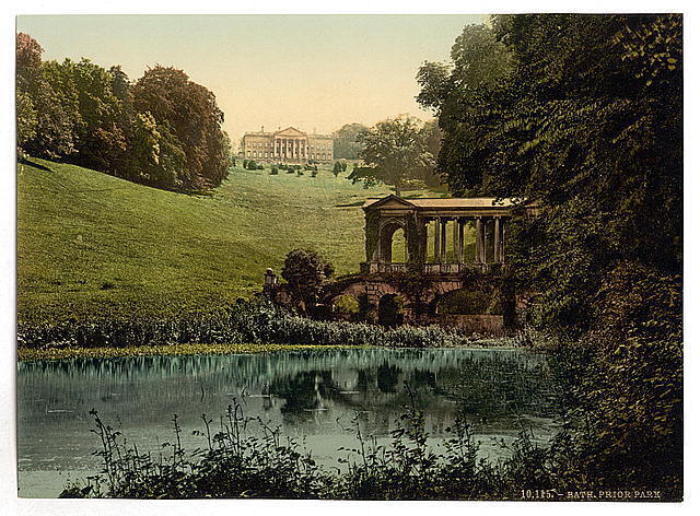 Prior Park College with Palladian Bridge Bath England c1900 OLD PHOTO