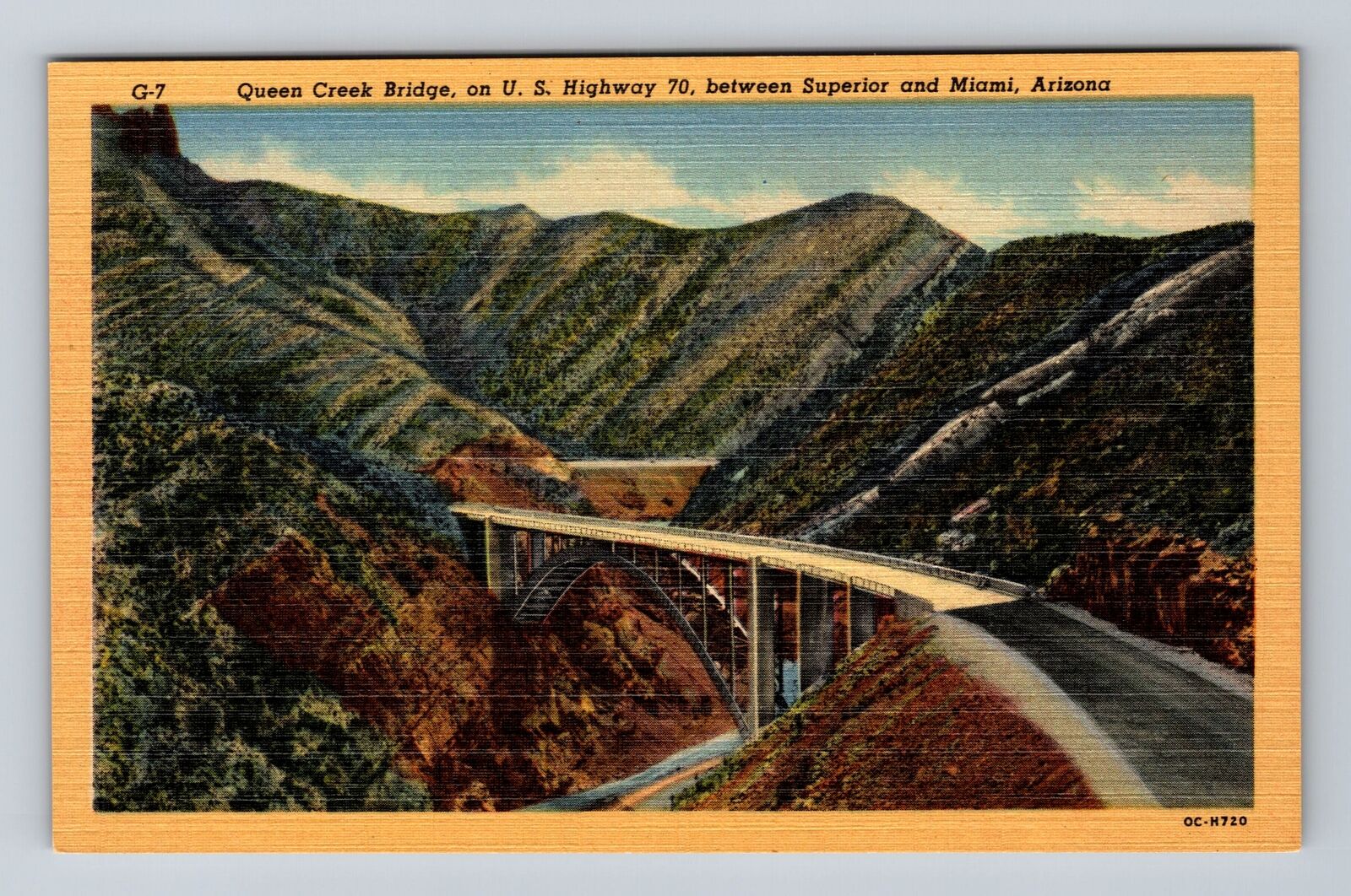 Miami AZ-Arizona, Queen Creek Bridge, Antique, Vintage Postcard