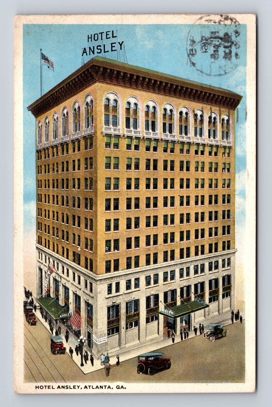 Atlanta GA-Georgia, Hotel Ansley, Advertisement, Antique Vintage c1915 Postcard