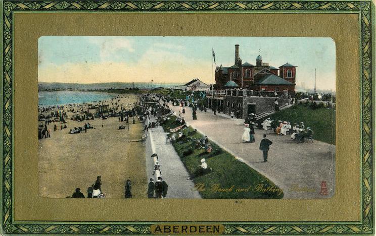Aberdeen Scotland The Beach And Bathing Station OLD PHOTO