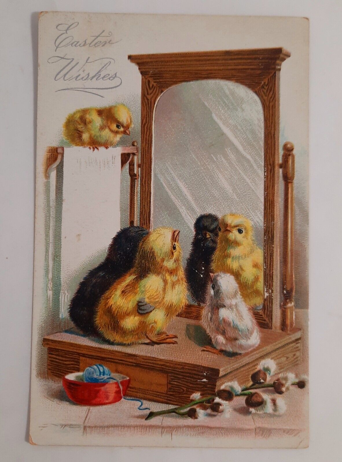 UNUSED~TUCK and Sons~GERMANY~Series 111~ c1900~EASTER Postcard~CHICKS~Antique