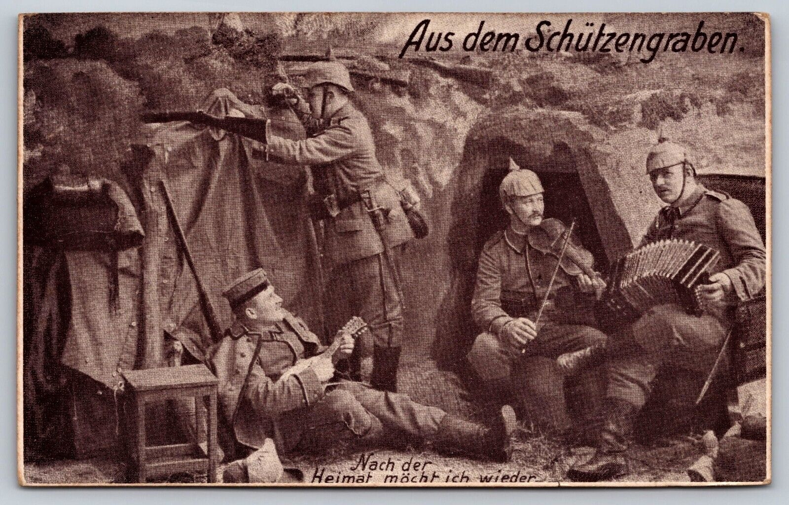 WW1 Era German Postcard from the trenches and wish I was home