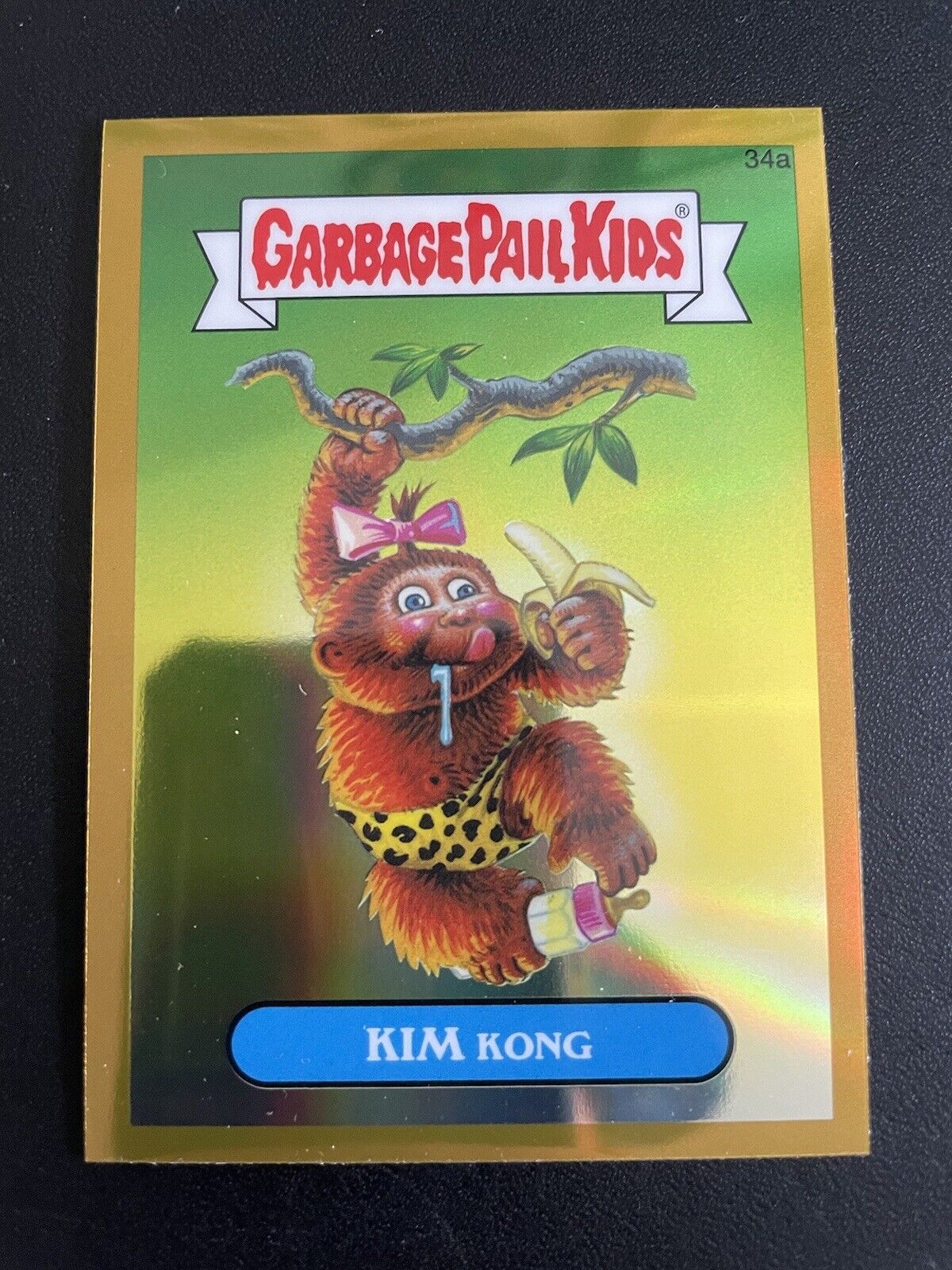 Garbage Pail Kids 34a Kim Kong Gold 50 made 2013 Chrome Series 1 GPK