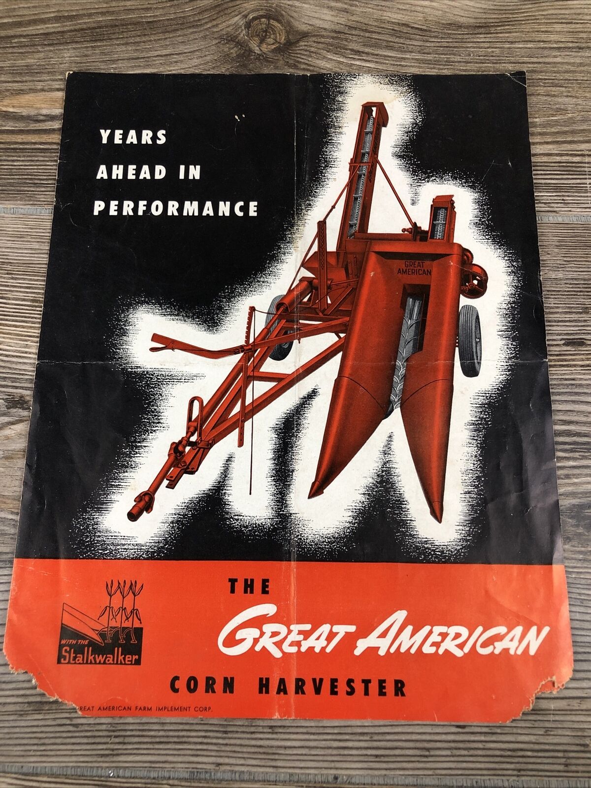 Vintage The Great American Farm Implement Corp. Corn Harvester Brochure Pamphlet