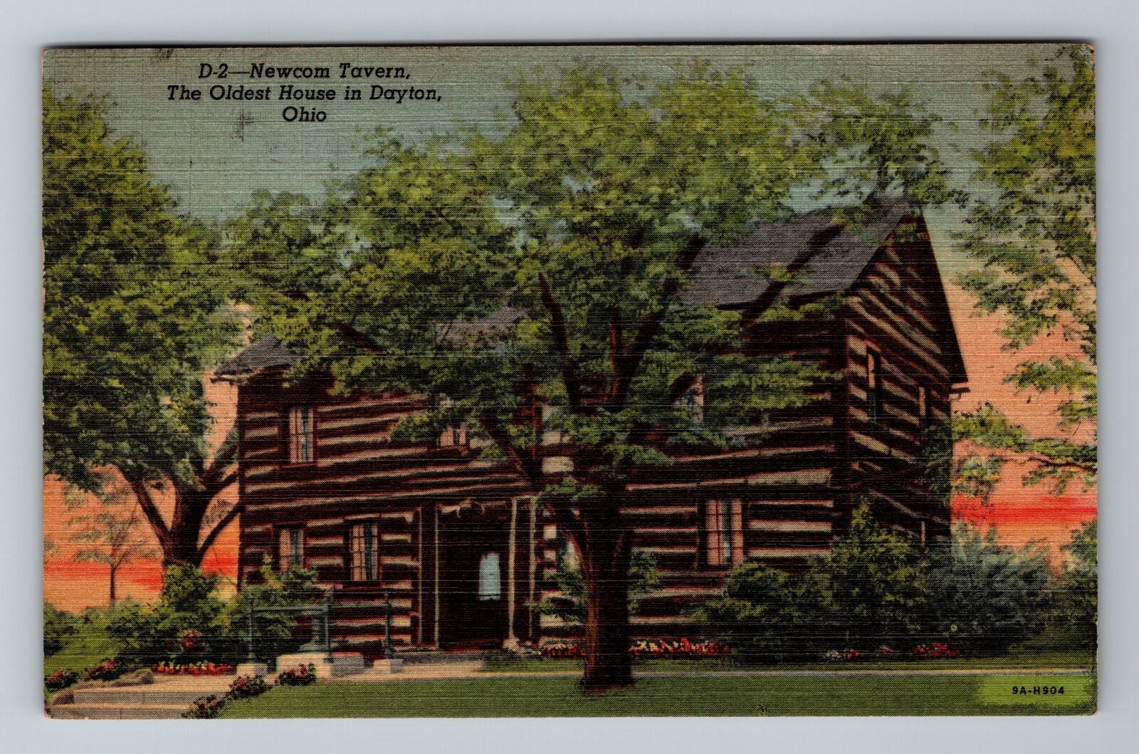 Dayton OH-Ohio, Newcom Tavern, Oldest House, Antique Vintage c1950 Postcard