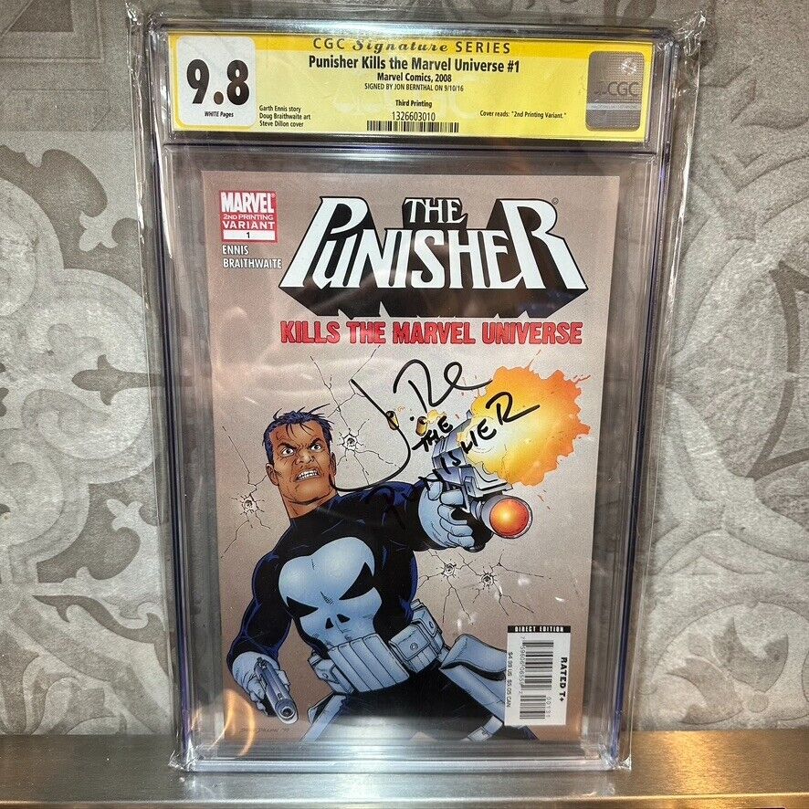 CGC 9.8 Punisher Kills The Marvel Universe #1 - Signed By Jon Bernthal