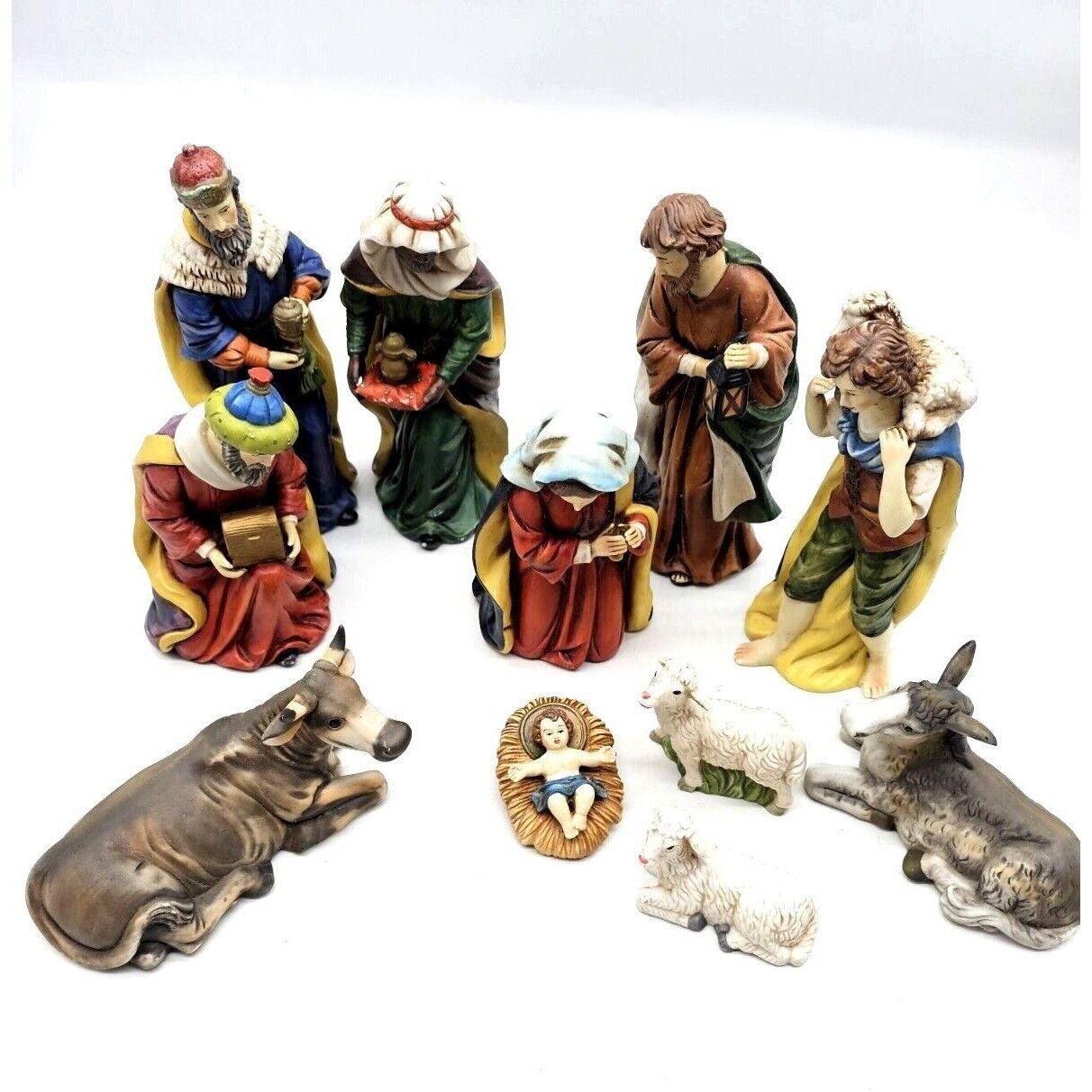 VTG Nativity  Set - HollyTree - 11 O’Well China Figurines Christmas Jesus