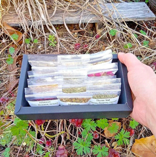 Herb Starter Pack, Apothecary Spell Kit, 15 Herb Bags, Organic Wiccan Herbs