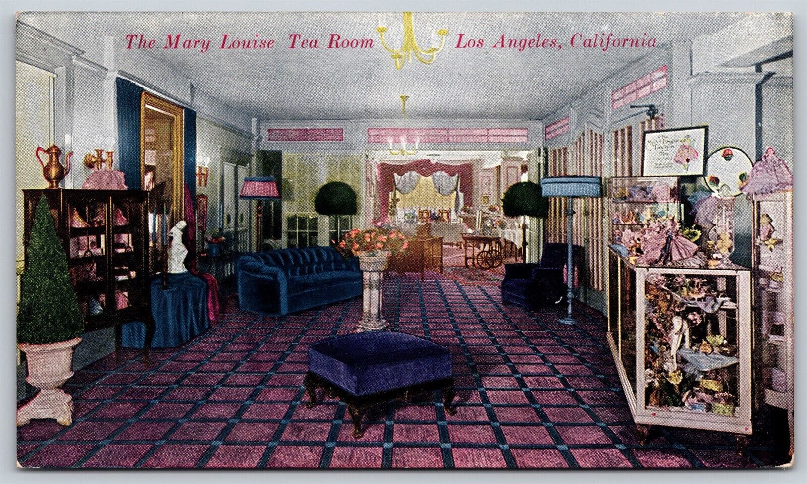 Postcard The Mary Louise Tea Room, Los Angeles CA C58
