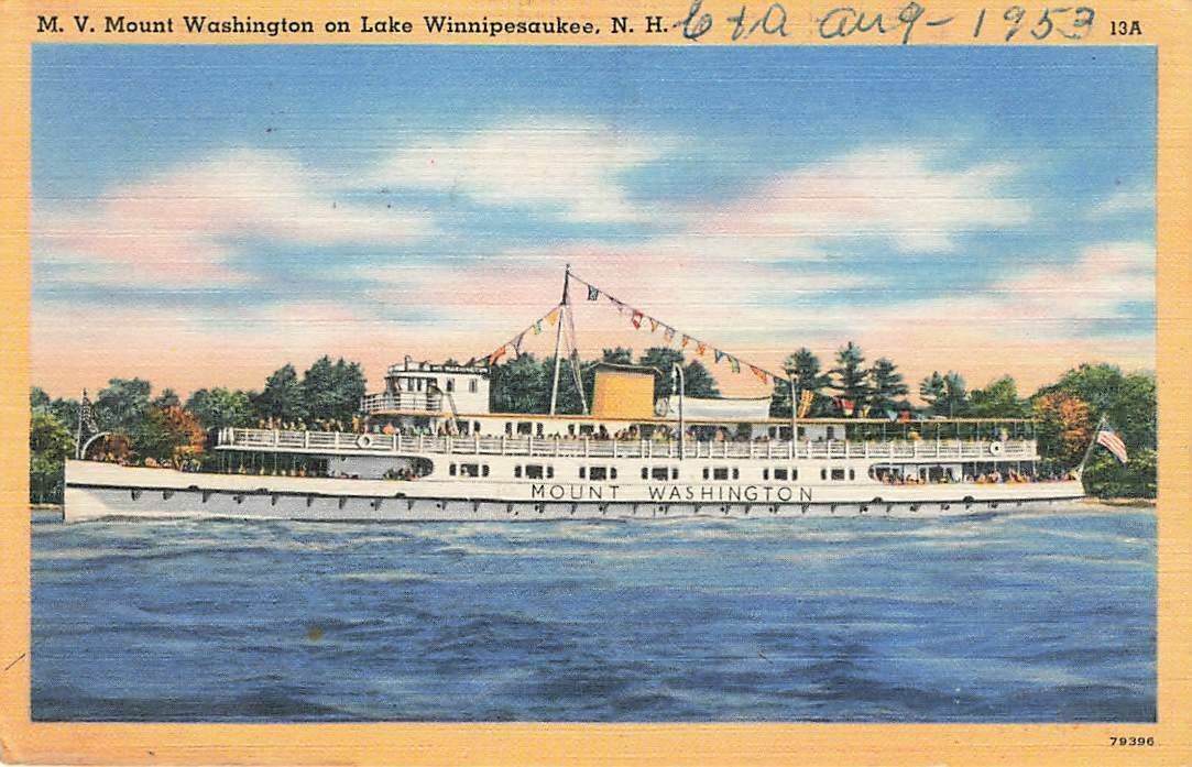 MV Mount Washington on Lake Winnipesaukee NH Ship Linen P19