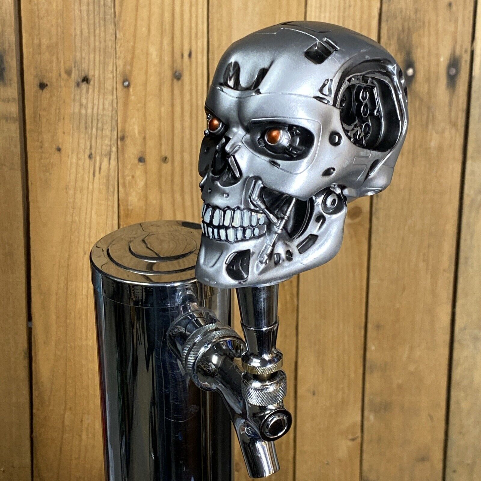 The Terminator Tap Handle For Beer Keg Sci Fi Movie Robot Skull Cyborg Skeleton