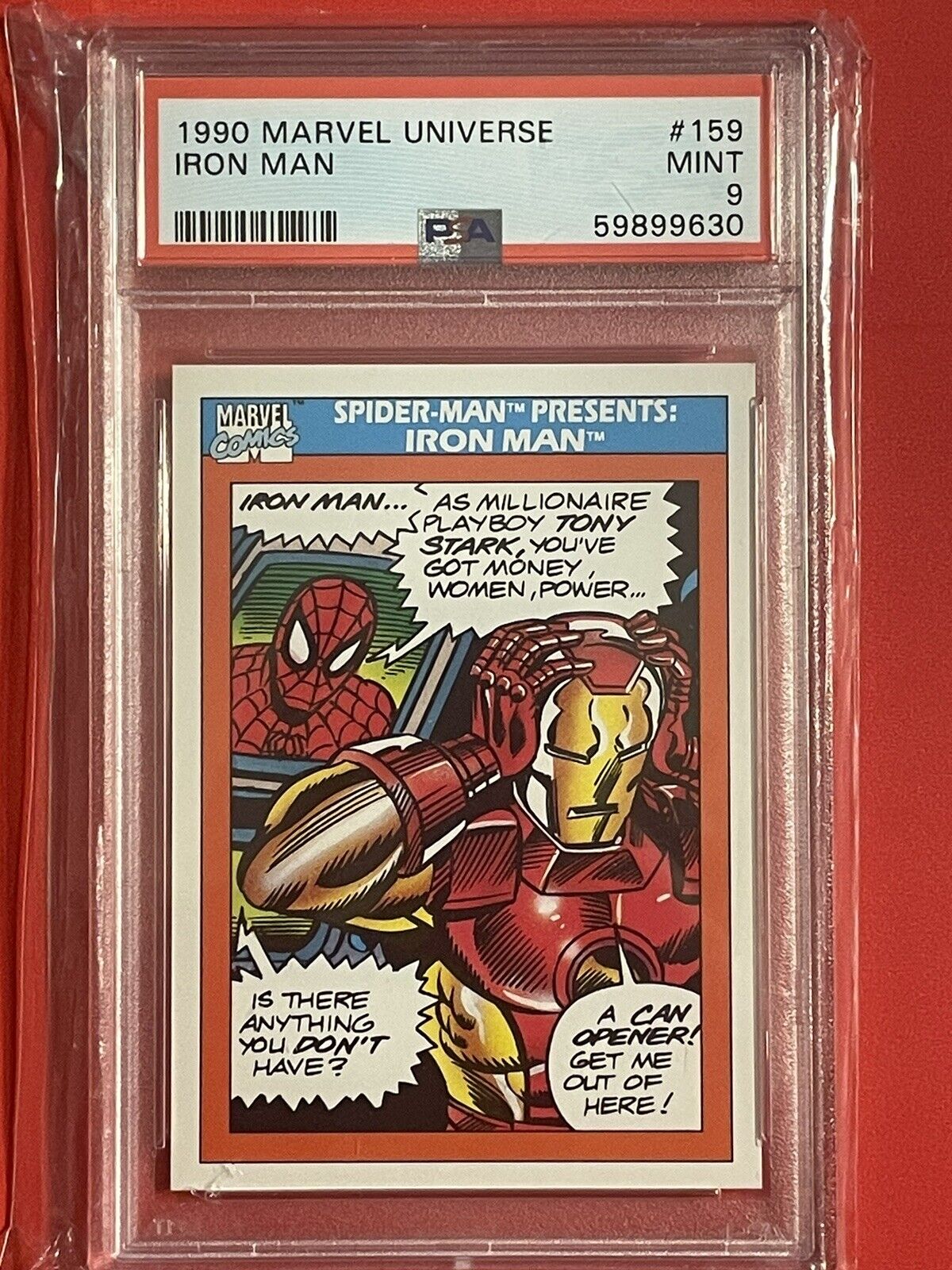 1990 Marvel Universe #159 - Iron Man - PSA 9