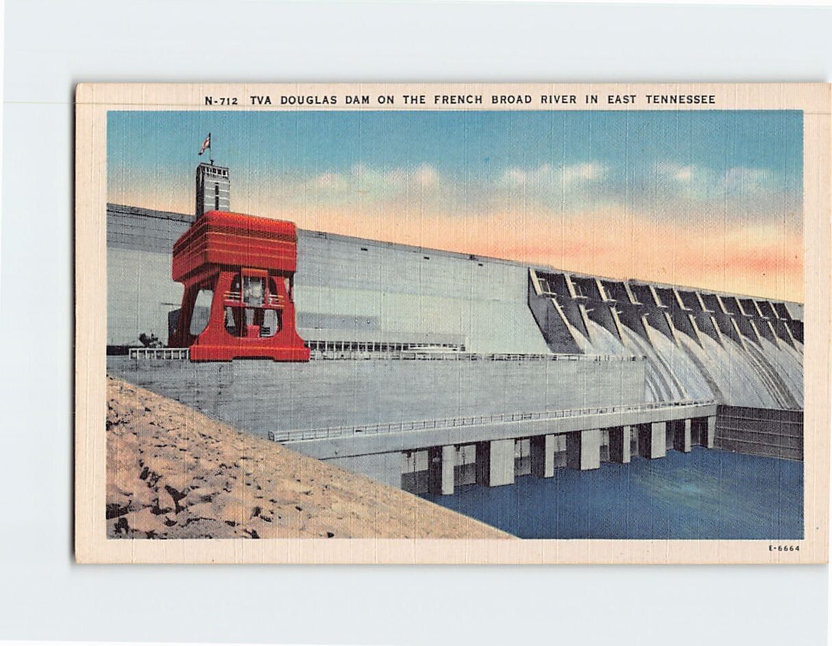 Postcard TVA Douglas Dam French Broad River East Tennessee USA
