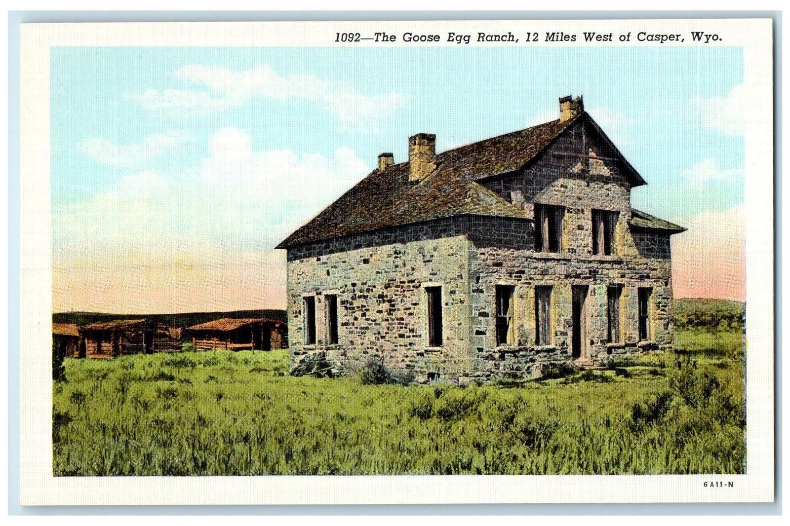c1940\'s The Goose Egg Ranch 12 Miles Casper Wyoming WY Unposted Vintage Postcard