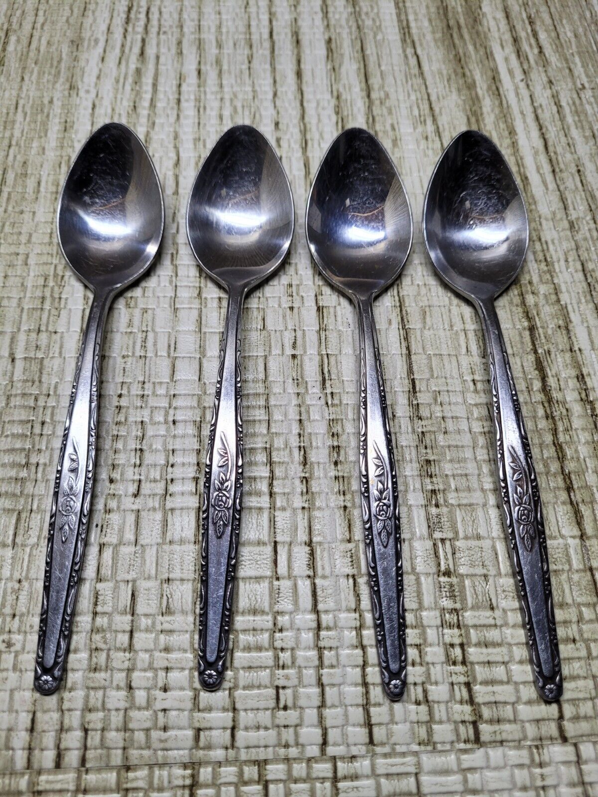 Set of 4 Interpur Stainless Steel Korea INR3 Replacement TEA SPOONS Discontinued