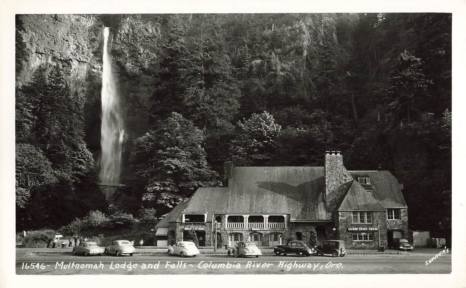 Postcard Corbett, OR: Multnomah Falls Lodge Columbia River Highway RPPC c1940s