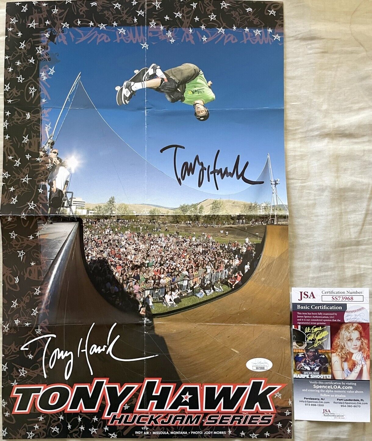 Tony Hawk autographed auto signed Huckjam Series 11x17 skateboarding poster JSA