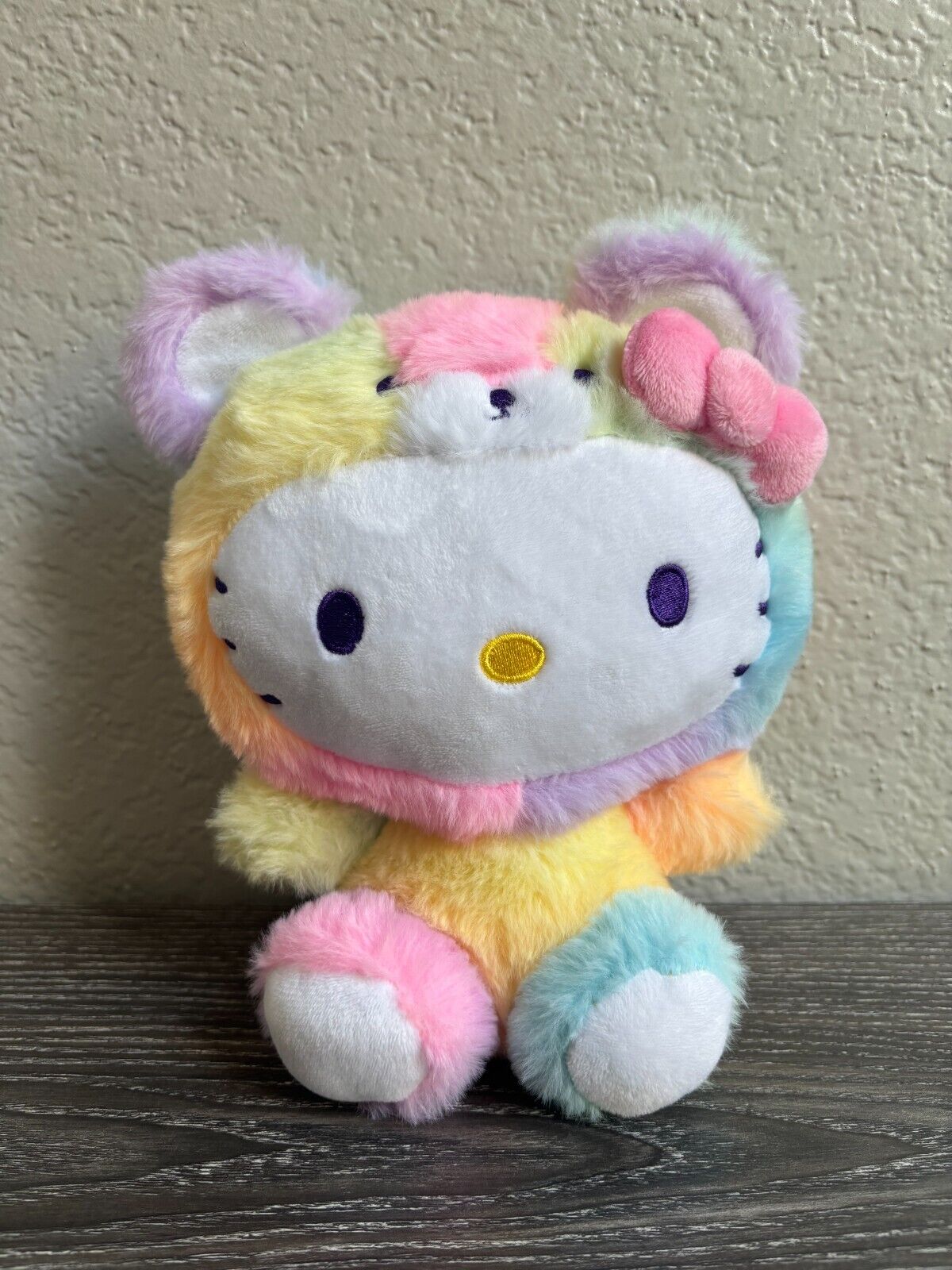 Sanrio Hello Kitty Rainbow Teddy Bear Costume 8” Plush Figure Stuffed Toy