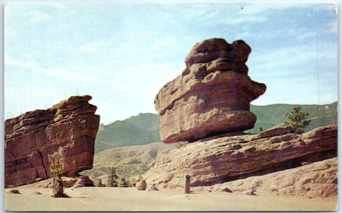Postcard - Vista of the Balanced & Steamboat Rocks, Garden of the Gods, Colorado