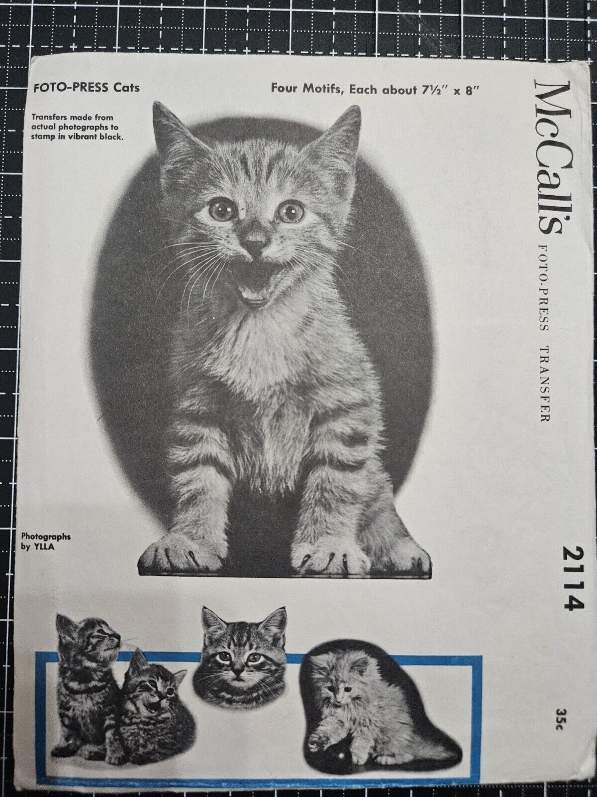 Vintage 1950s Kitten Iron Transfer Pattern By Mccalls #2114