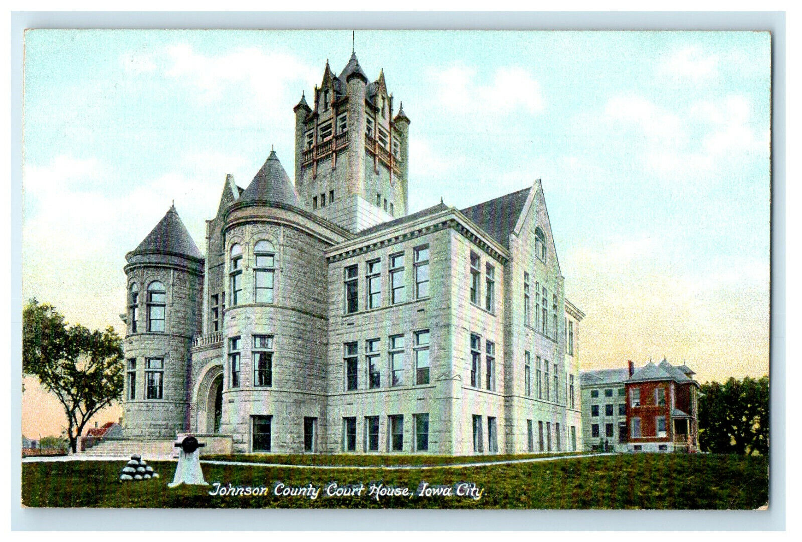 c1910s Johnson County Courth House, Iowa City Iowa IA Antique Unposted Postcard