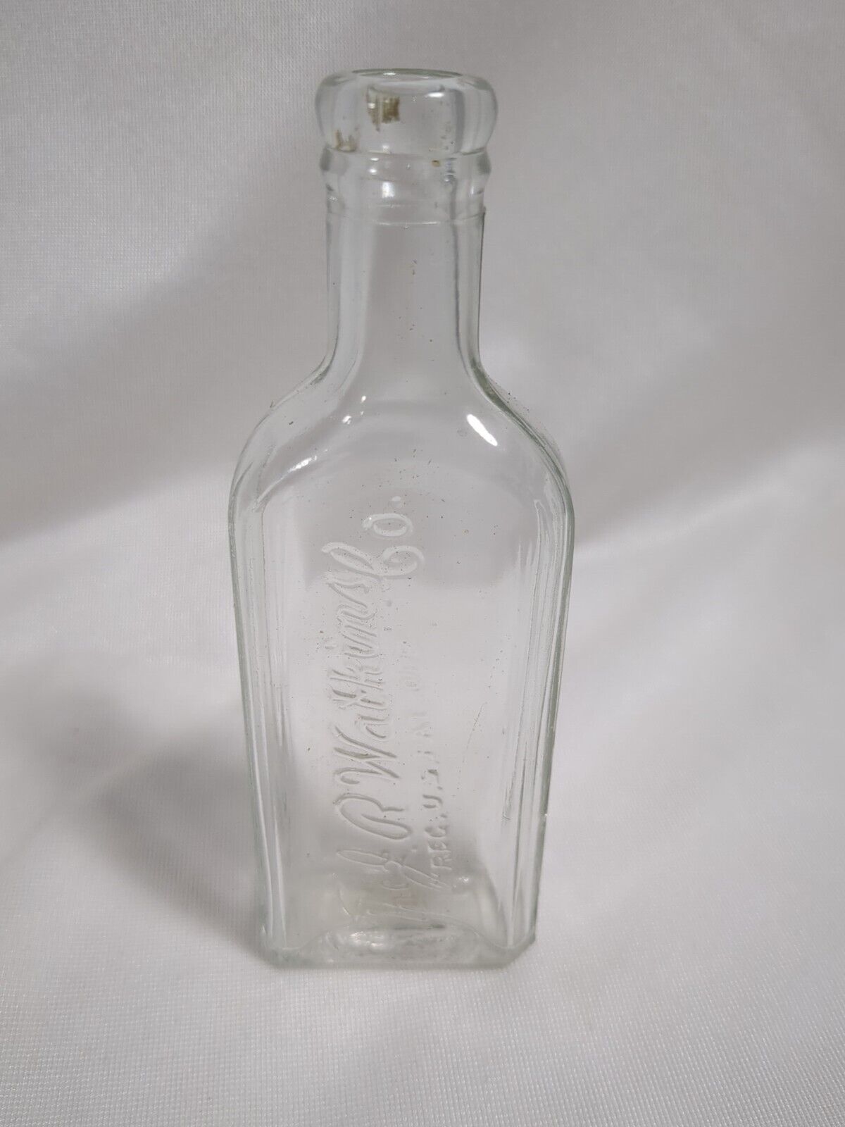 Vintage The J.R. Watkins Co. Embossed Medicine Bottle 5 1/2” Tall , Clear