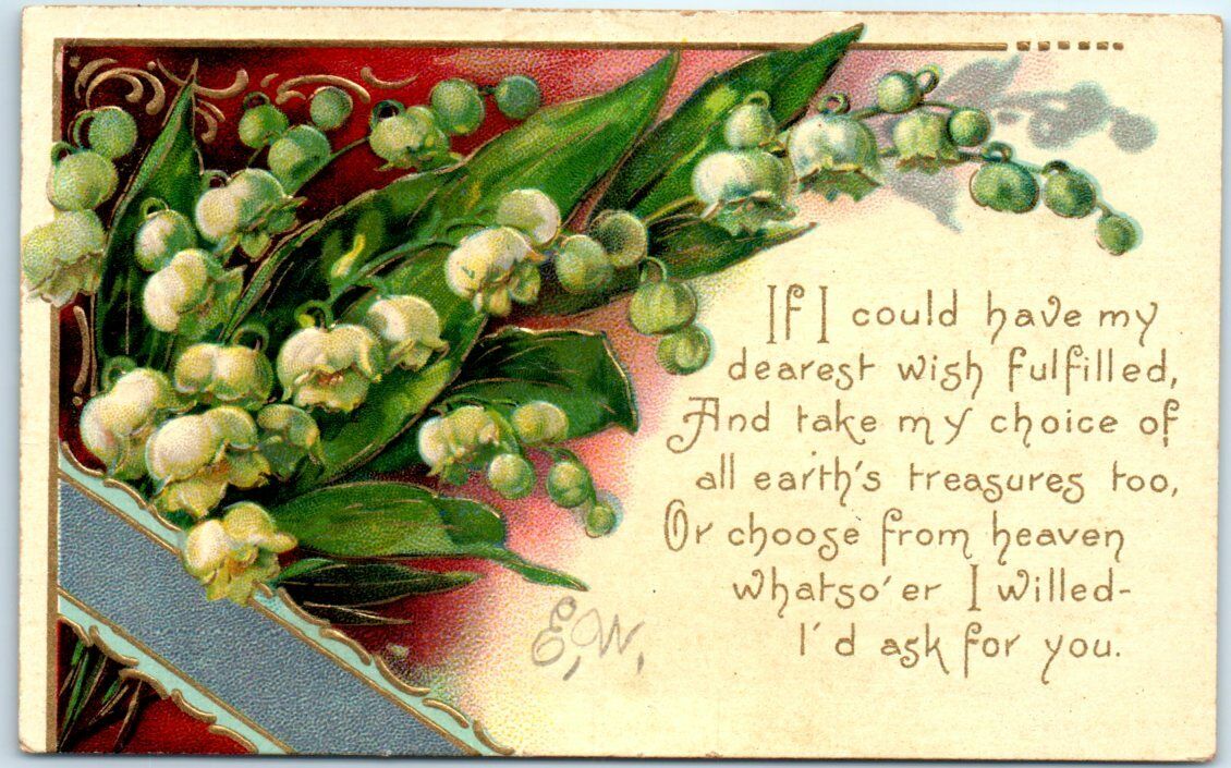 Postcard - Flowers Art Print with Poem - Greeting Card