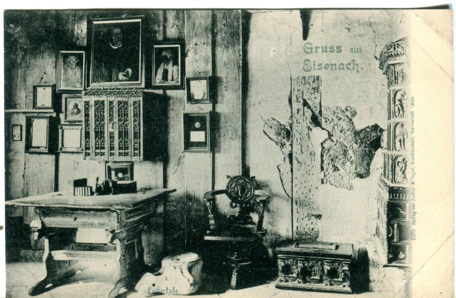 Germany AK Eisenach 99817 - Martin Luther Study 1900 Zedler & Vogel postcard