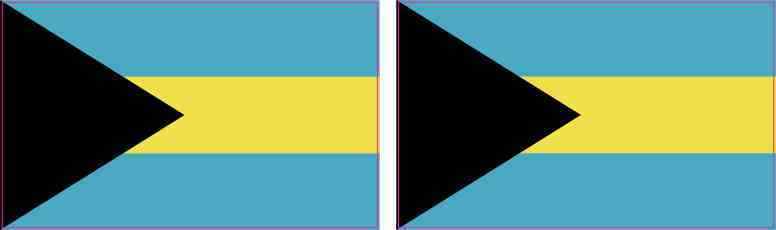 2.5in x 1.5in Bahamas Flag Stickers Car Truck Vehicle Bumper Decal
