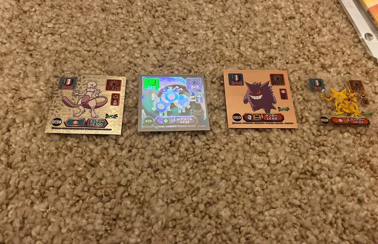Lot Of 4 Original Pokémon Hyperstickers From Pedigreed Collection Mewtwo Mint