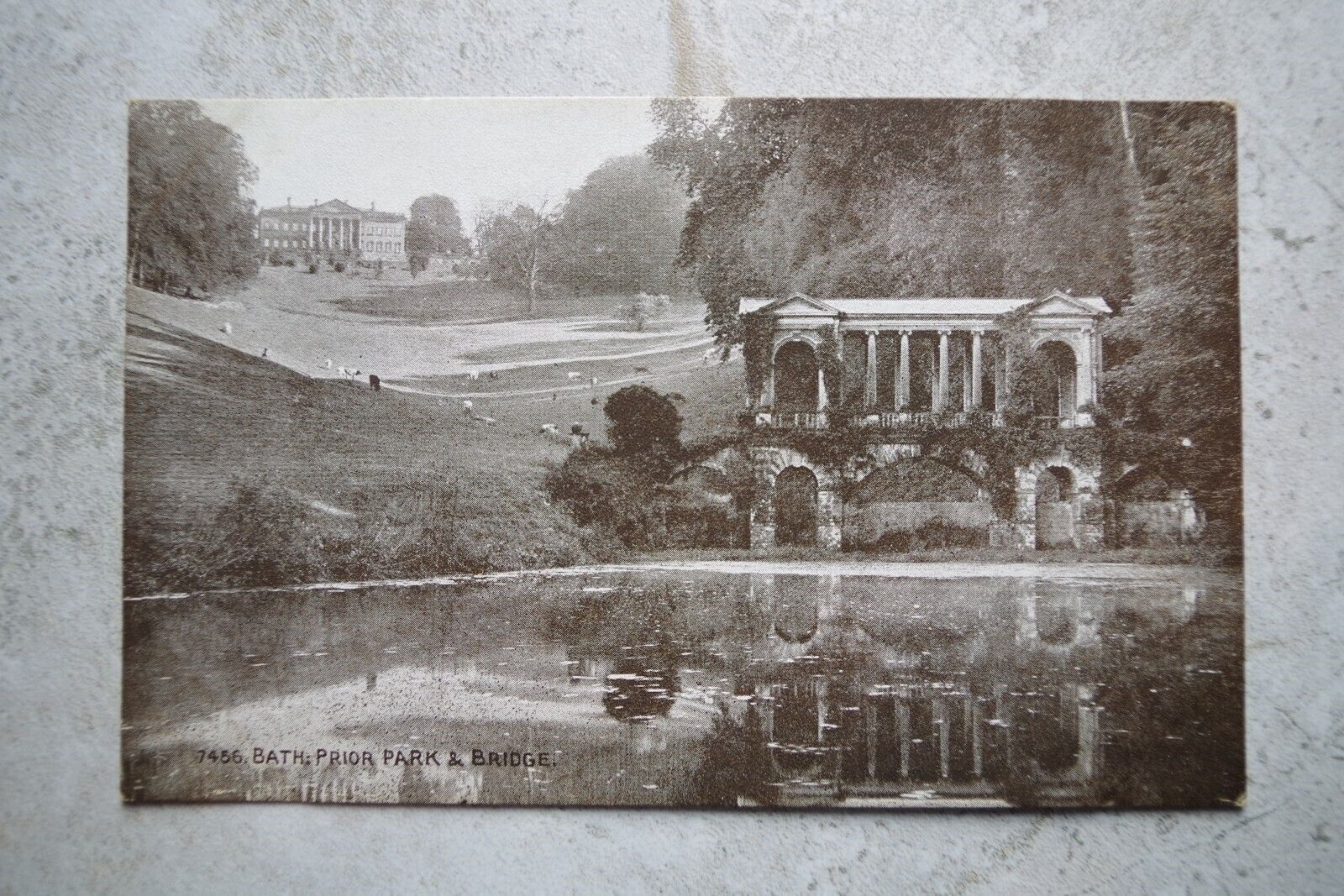 Vintage c1919 Postcard b: Prior Park College & Palladian Bridge Bath England UK