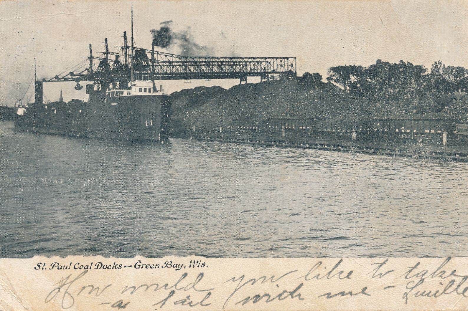 GREEN BAY WI - St. Paul Coal Docks Postcard